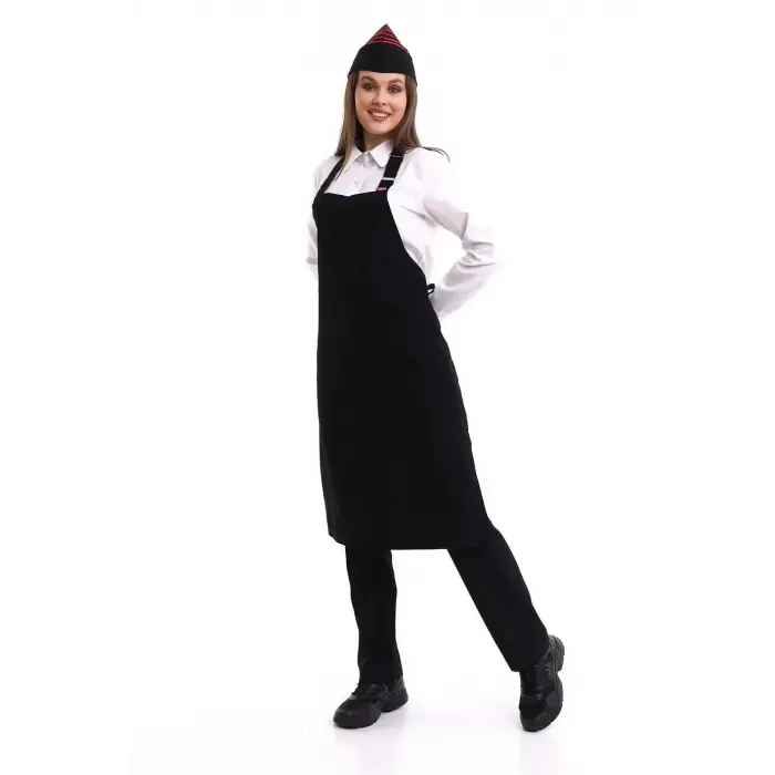 Askılı Önlük Cepsiz - 48 Siyah