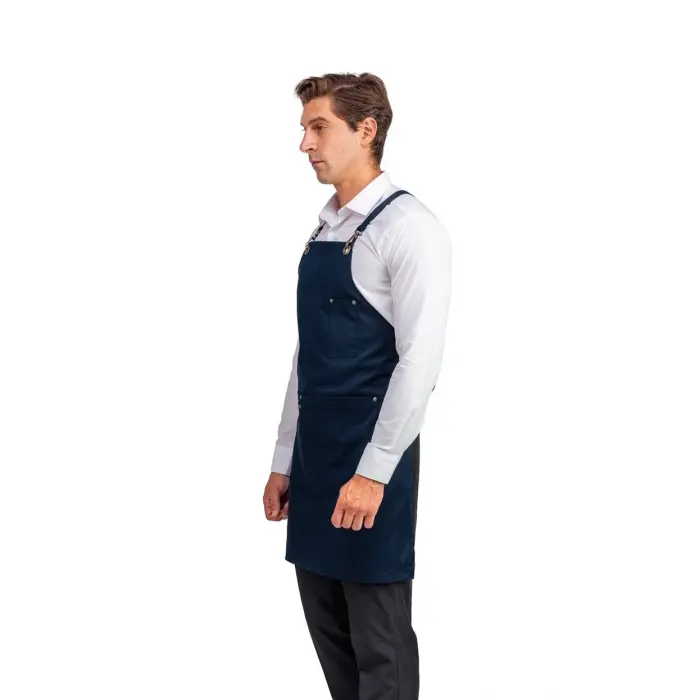 Barista Askılı Önlük Çift Cepli - Lacivert