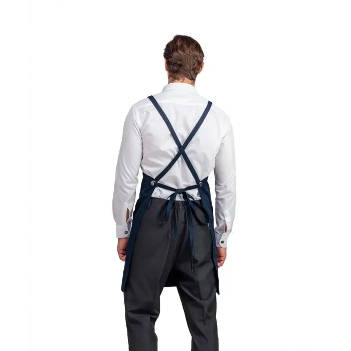 Barista Askılı Önlük Kanguru Cepli - Lacivert