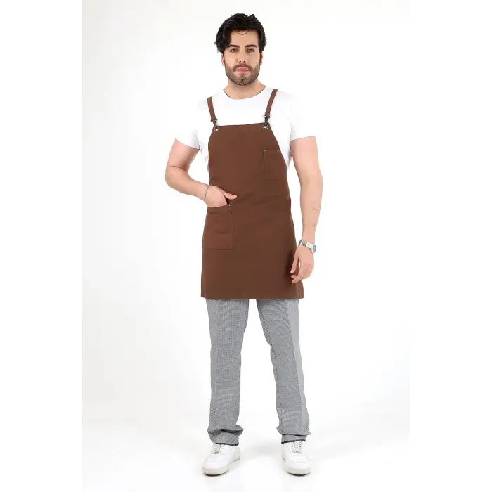 Barista Askılı Önlük Tek Cepli - Kahve