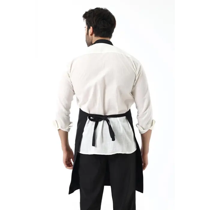 Barista Boyundan Askılı Önlük Kanguru Cepli - Siyah