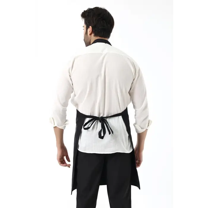 Barista Boyundan Askılı Önlük Tek Cepli - Siyah