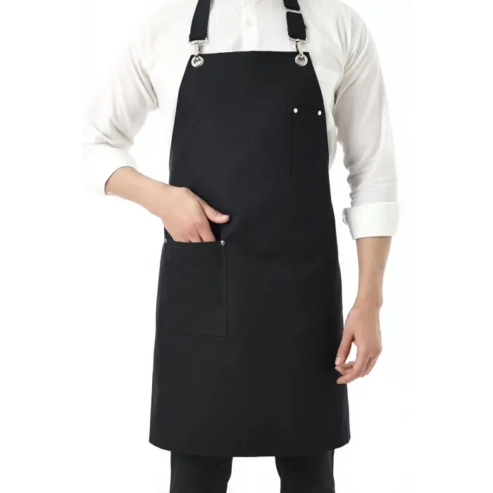 Barista Boyundan Askılı Önlük Tek Cepli - Siyah