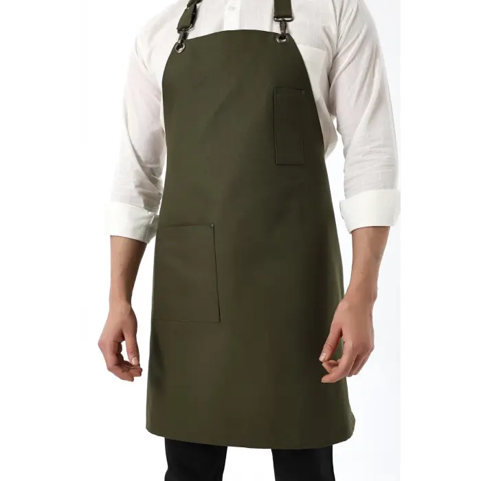 Barista Boyundan Askılı Önlük Tek Cepli - Yeşil