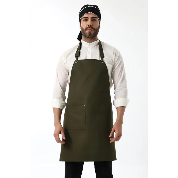 Barista Boyundan Askılı Önlük Tek Cepli - Yeşil