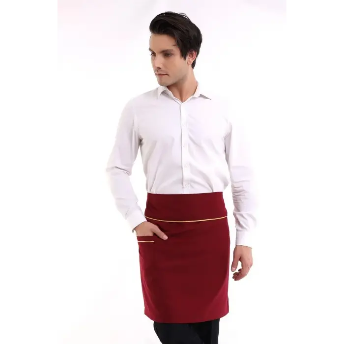 Bel Önlük - Bordo Sarı Biye