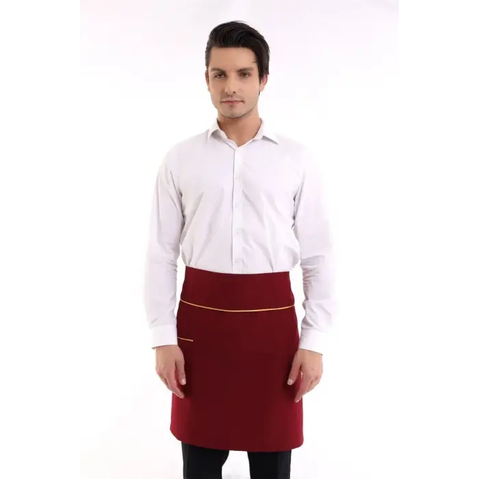 Bel Önlük - Bordo Sarı Biye