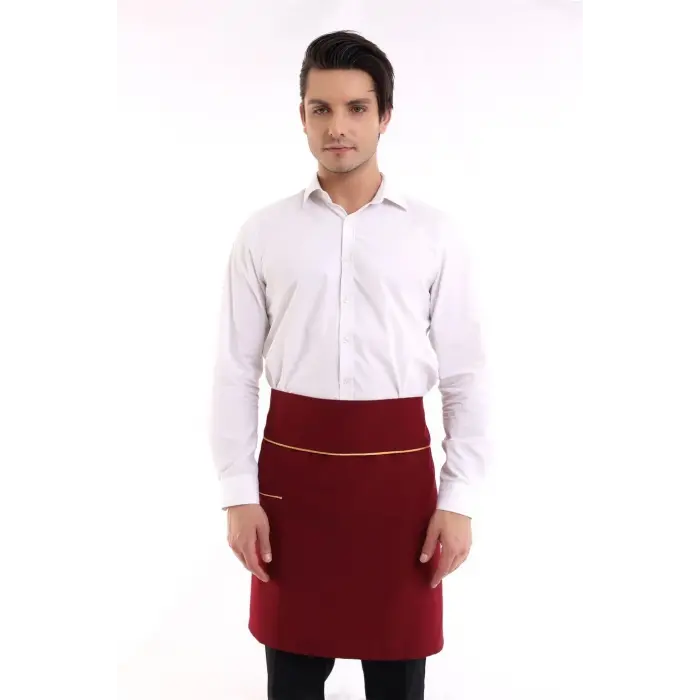 Bel Önlük - Bordo Sarı Biye