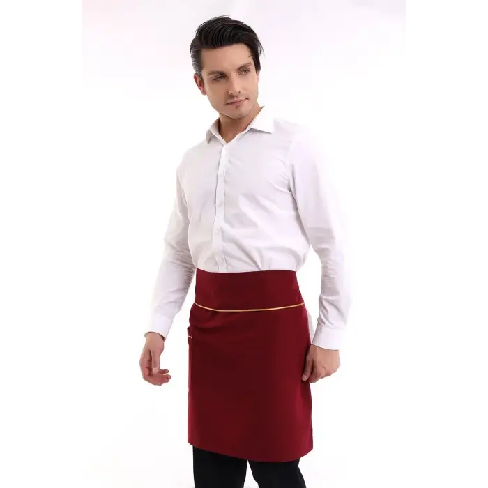 Bel Önlük - Bordo Sarı Biye