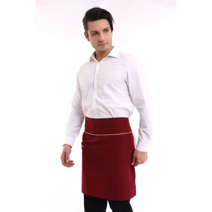 Bel Önlük - Bordo Sarı Biye