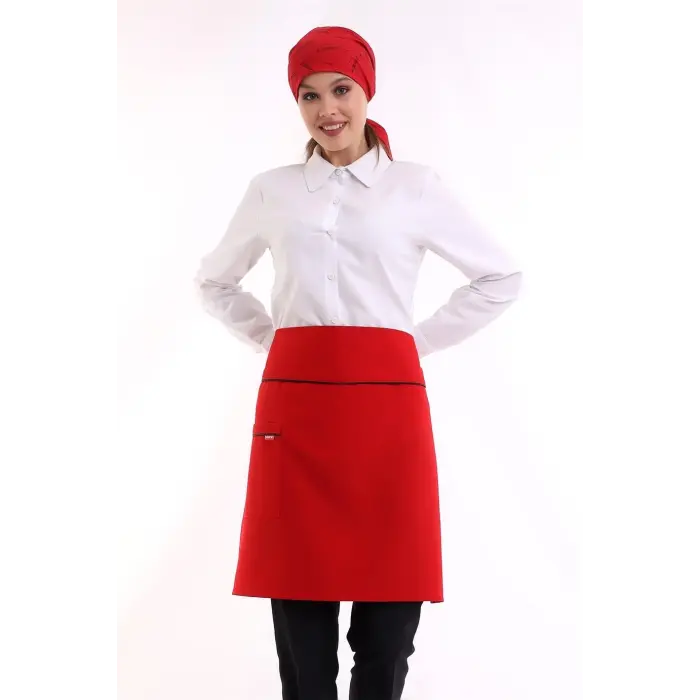 Bel Önlük - Kırmızı Siyah Biyeli