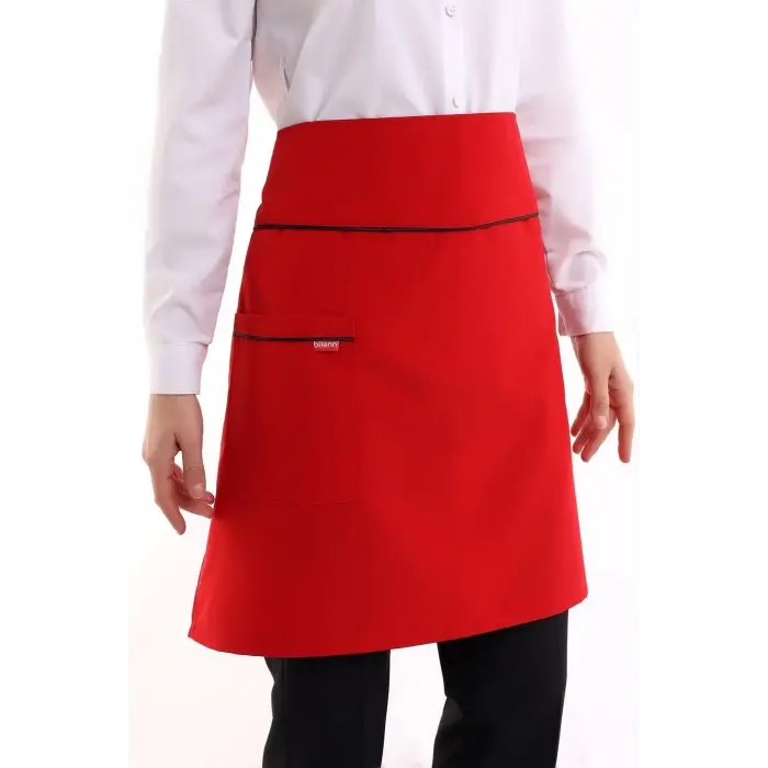 Bel Önlük - Kırmızı Siyah Biyeli