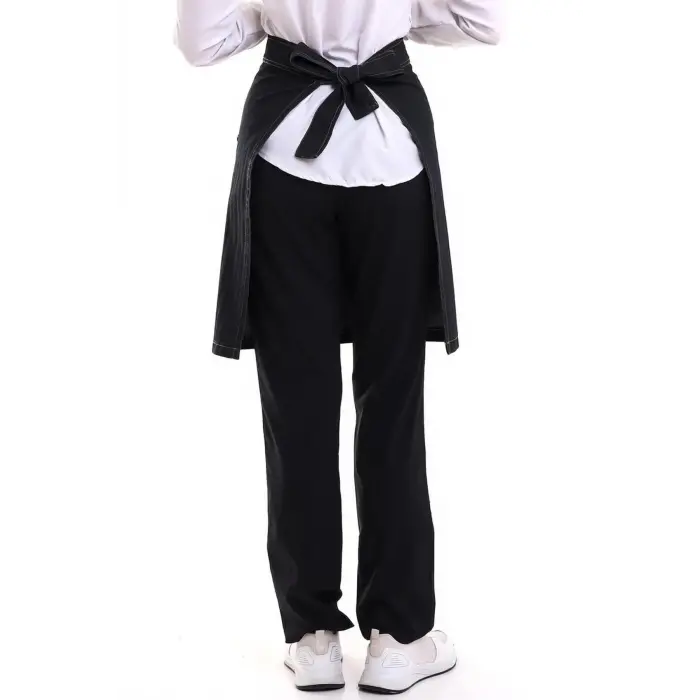 Bel Önlük Kot Çift Cepli - Siyah