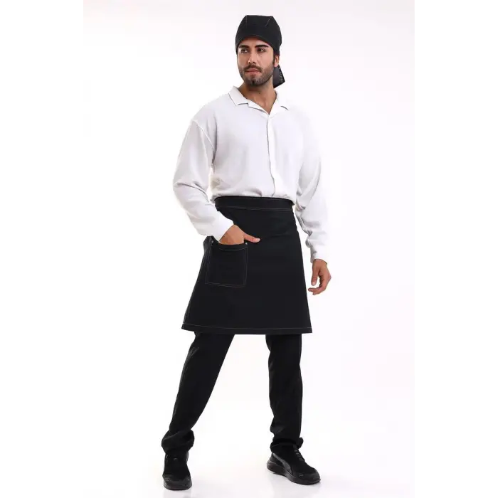 Bel Önlük Kot Tek Cepli - Siyah