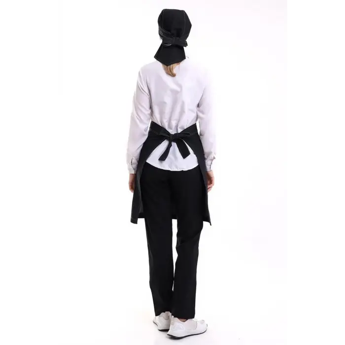 Bel Önlük Kot Tek Cepli - Siyah