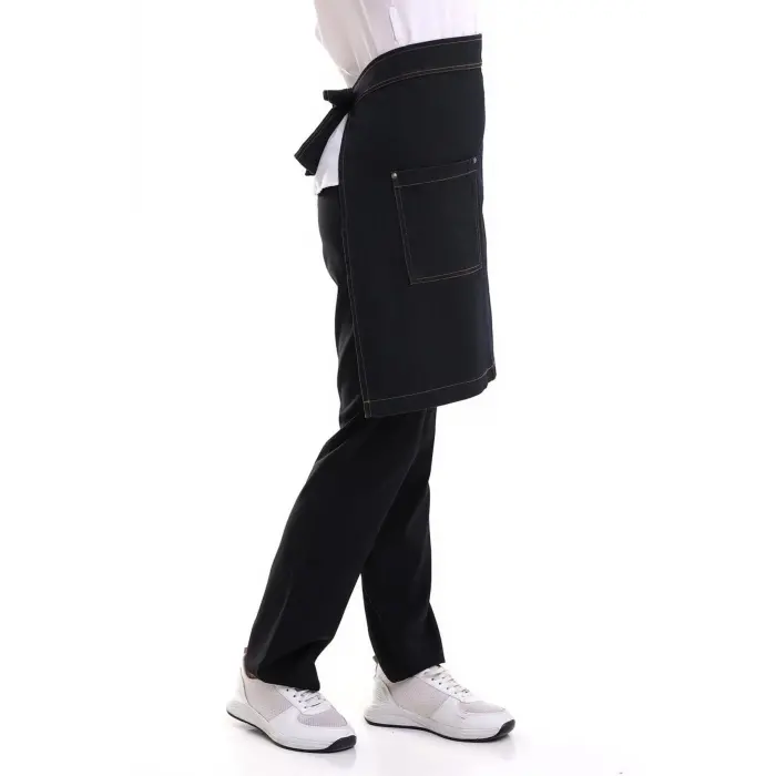 Bel Önlük Kot Tek Cepli - Siyah