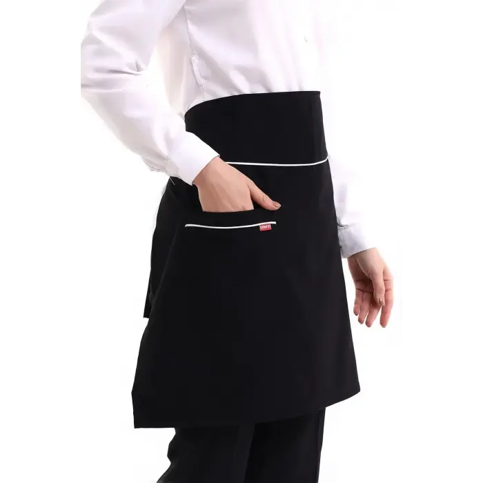 Bel Önlük - Siyah Beyaz Biye