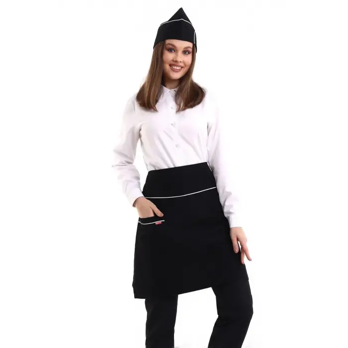 Bel Önlük - Siyah Beyaz Biye