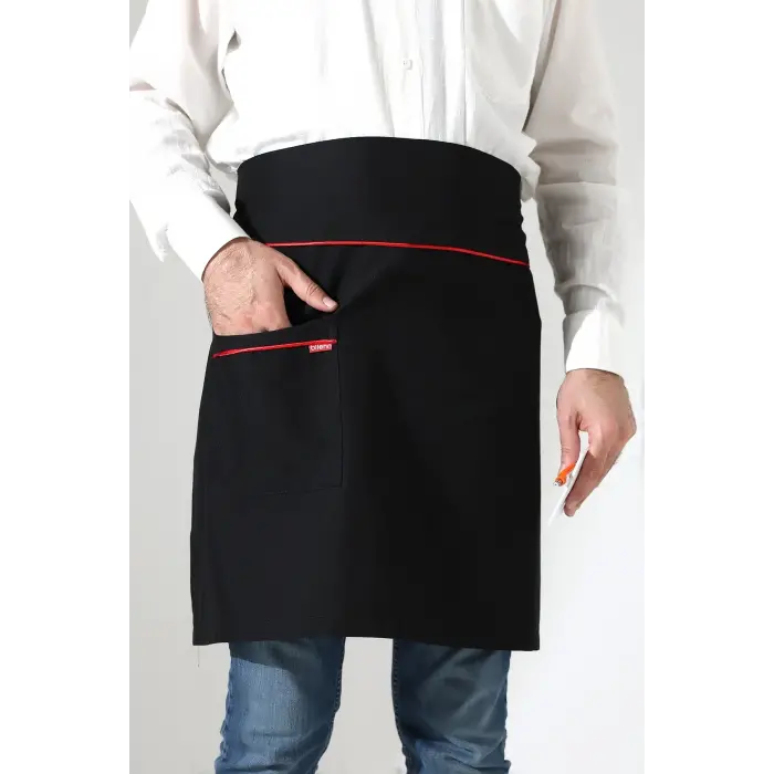 Bel Önlük - Siyah Kırmızı Biyeli