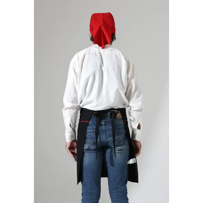 Bel Önlük - Siyah Kırmızı Biyeli