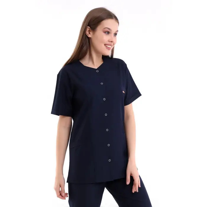 Beşgen Yaka Kadın Tek Üst - 47 Lacivert