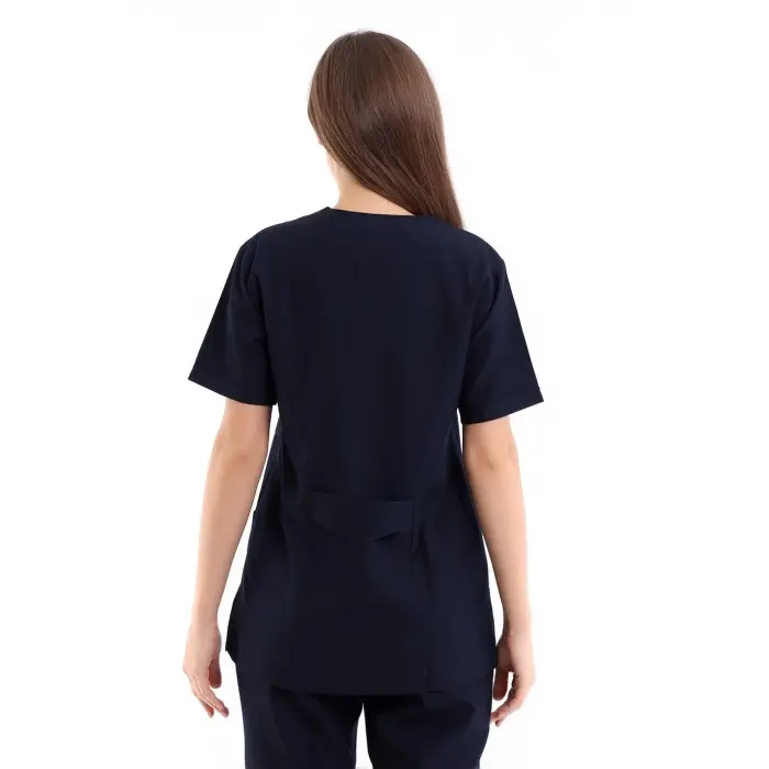 Beşgen Yaka Kadın Tek Üst - 47 Lacivert