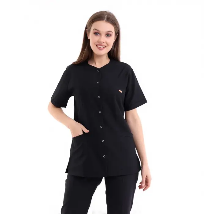 Beşgen Yaka Kadın Tek Üst - 48 Siyah