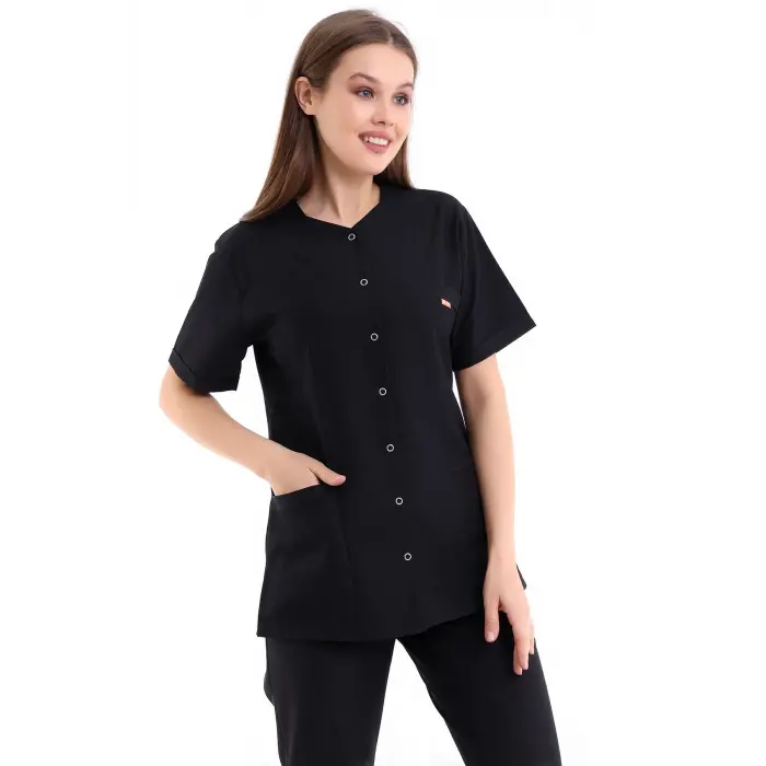 Beşgen Yaka Kadın Tek Üst - 48 Siyah