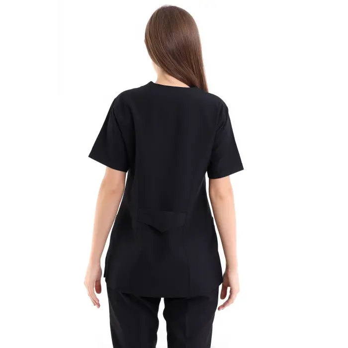 Beşgen Yaka Kadın Tek Üst - 48 Siyah