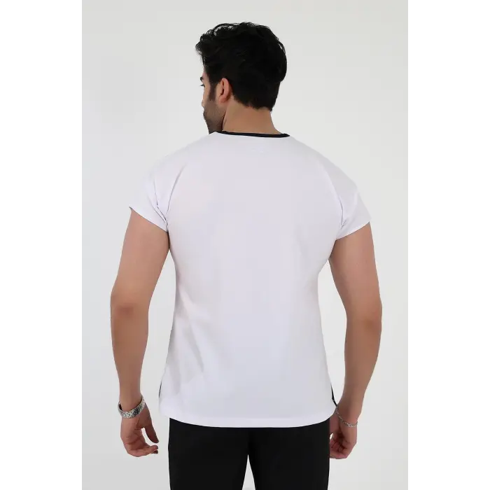 Bflex Unisex Likralı Yarasa Kol Tek Üst - 6401 Beyaz Soft