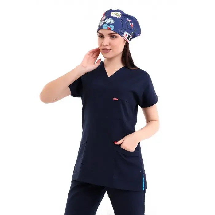 Bflex Unisex Likralı Yarasa Kol Tek Üst - 6402 Lacivert Soft