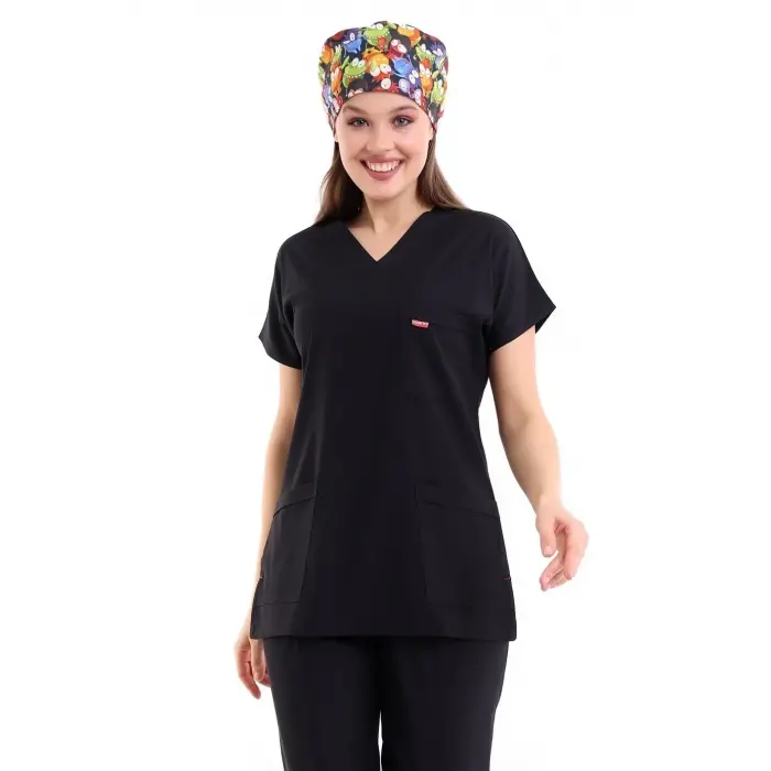 Bflex Unisex Likralı Yarasa Kol Tek Üst - 6403 Siyah Soft