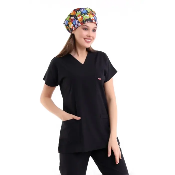 Bflex Unisex Likralı Yarasa Kol Tek Üst - 6403 Siyah Soft
