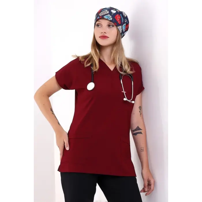 Bflex Unisex Likralı Yarasa Kol Tek Üst - 6407 Bordo