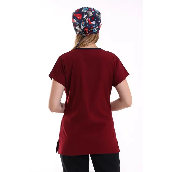 Bflex Unisex Likralı Yarasa Kol Tek Üst - 6407 Bordo