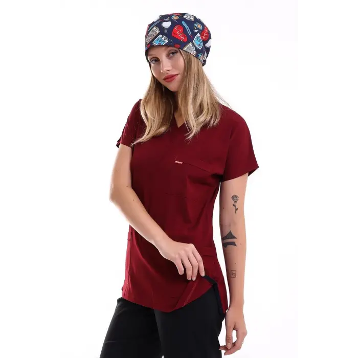 Bflex Unisex Likralı Yarasa Kol Tek Üst - 6407 Bordo