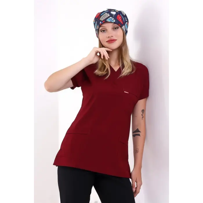 Bflex Unisex Likralı Yarasa Kol Tek Üst - 6407 Bordo