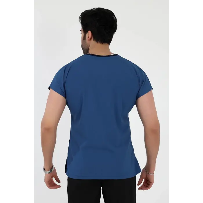 Bflex Unisex Likralı Yarasa Kol Tek Üst - 6408 Petrol Mavi Soft