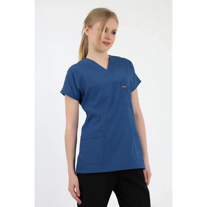 Bflex Unisex Likralı Yarasa Kol Tek Üst - 6408 Petrol Mavi Soft