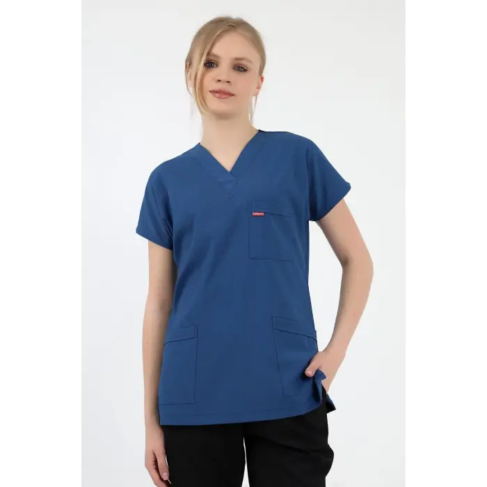 Bflex Unisex Likralı Yarasa Kol Tek Üst - 6408 Petrol Mavi Soft