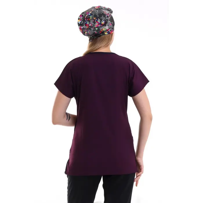 Bflex Unisex Likralı Yarasa Kol Tek Üst - 6409 Mürdüm