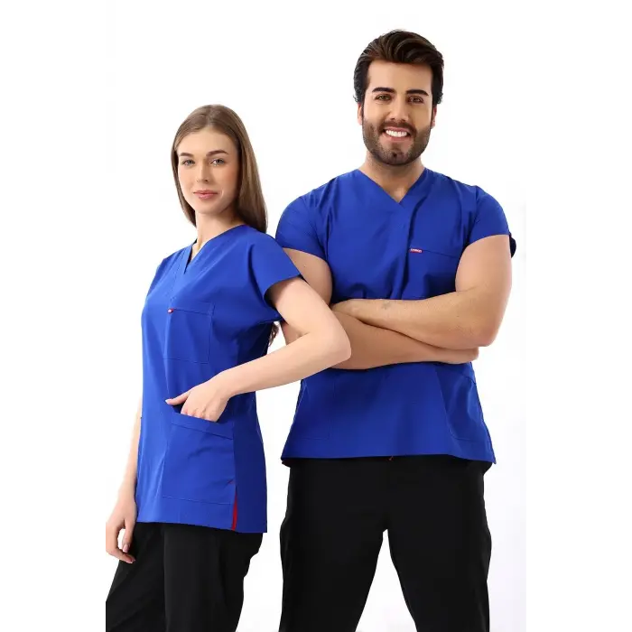 Bflex Unisex Likralı Yarasa Kol Tek Üst - 6411 Saks Mavi Soft