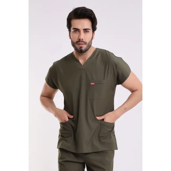 Bflex Unisex Likralı Yarasa Kol Tek Üst - 6427 Haki Yeşili