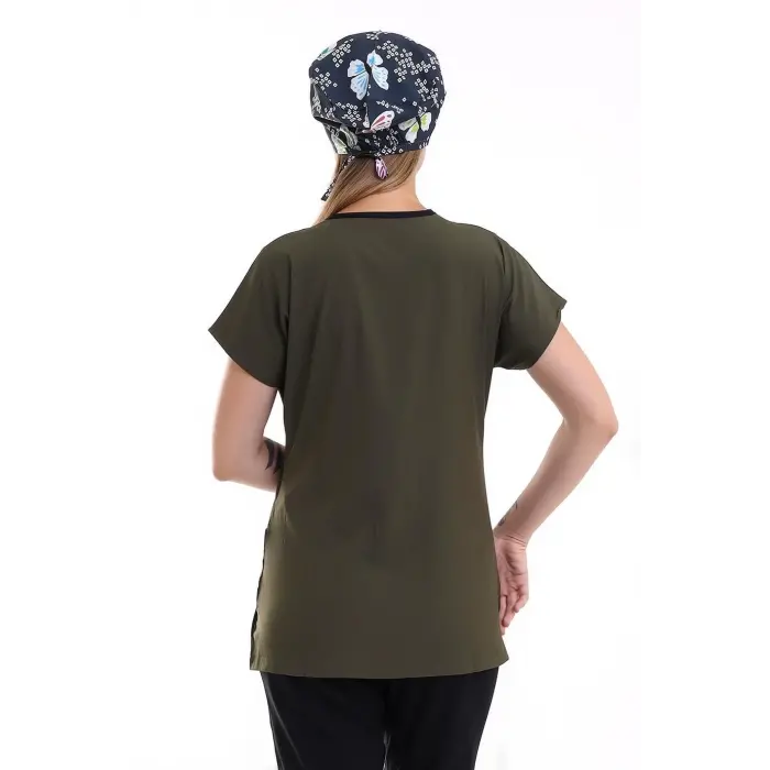 Bflex Unisex Likralı Yarasa Kol Tek Üst - 6427 Haki Yeşili