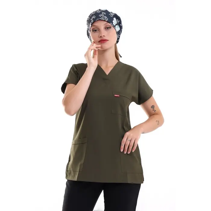 Bflex Unisex Likralı Yarasa Kol Tek Üst - 6427 Haki Yeşili