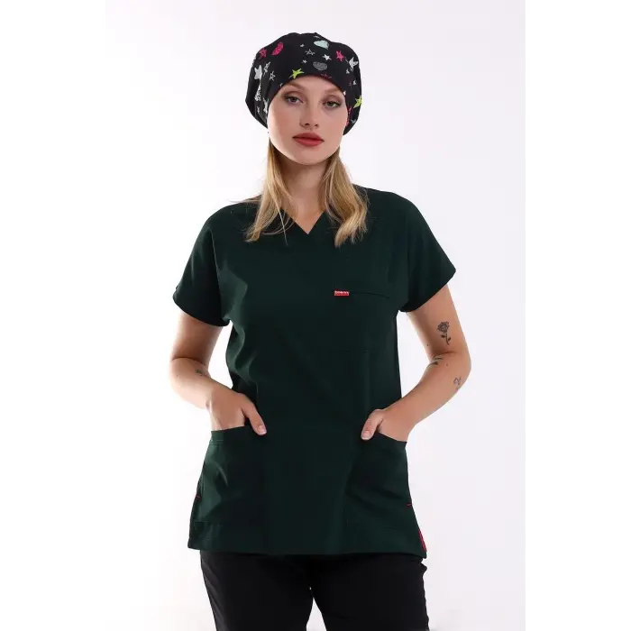 Bflex Unisex Likralı Yarasa Kol Tek Üst - 6429 Ördek Başı Yeşili