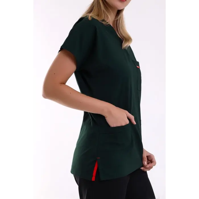 Bflex Unisex Likralı Yarasa Kol Tek Üst - 6429 Ördek Başı Yeşili