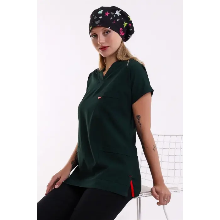 Bflex Unisex Likralı Yarasa Kol Tek Üst - 6429 Ördek Başı Yeşili