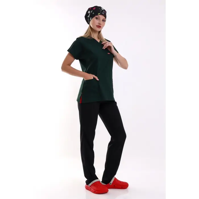 Bflex Unisex Likralı Yarasa Kol Tek Üst - 6429 Ördek Başı Yeşili