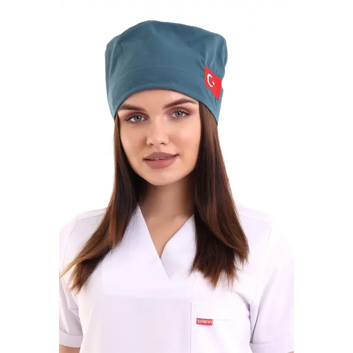 Bone Bayrak İşlemeli - 33 Petrol Yeşil